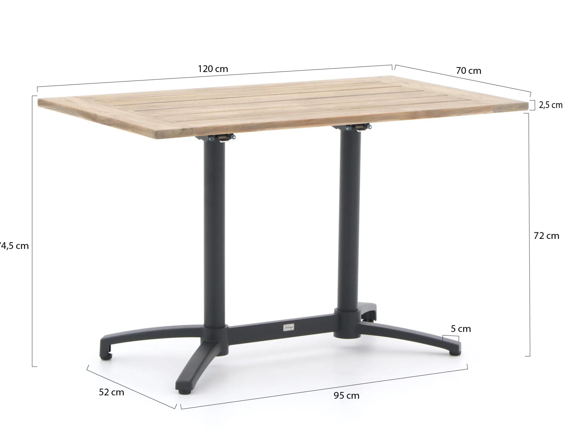 Bellagio Canzo klaptafel 120x70x75cm