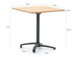 Bellagio Canzo klaptafel 70x70x75cm