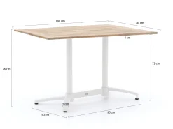 Bellagio Canzo klaptafel 140x80x75cm