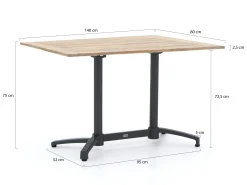 Bellagio Canzo klaptafel 140x80x75cm
