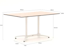 Bellagio Canzo klaptafel 140x80x73cm