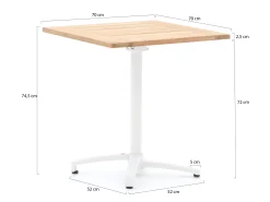 Bellagio Canzo klaptafel 70x70x75cm