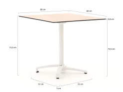 Bellagio Canzo klaptafel 80x80x73cm