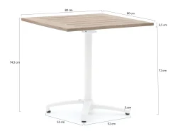 Bellagio Canzo klaptafel 80x80x75cm