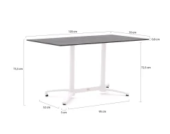 Bellagio Canzo klaptafel 120x70x73cm