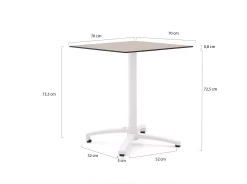 Bellagio Canzo klaptafel 70x70x73cm