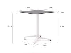 Bellagio Canzo klaptafel 70x70x73cm