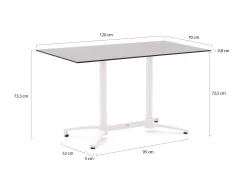 Bellagio Canzo klaptafel 120x70x73cm