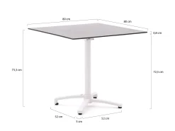 Bellagio Canzo klaptafel 80x80x73cm