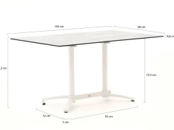 Bellagio Canzo klaptafel 140x80x73cm