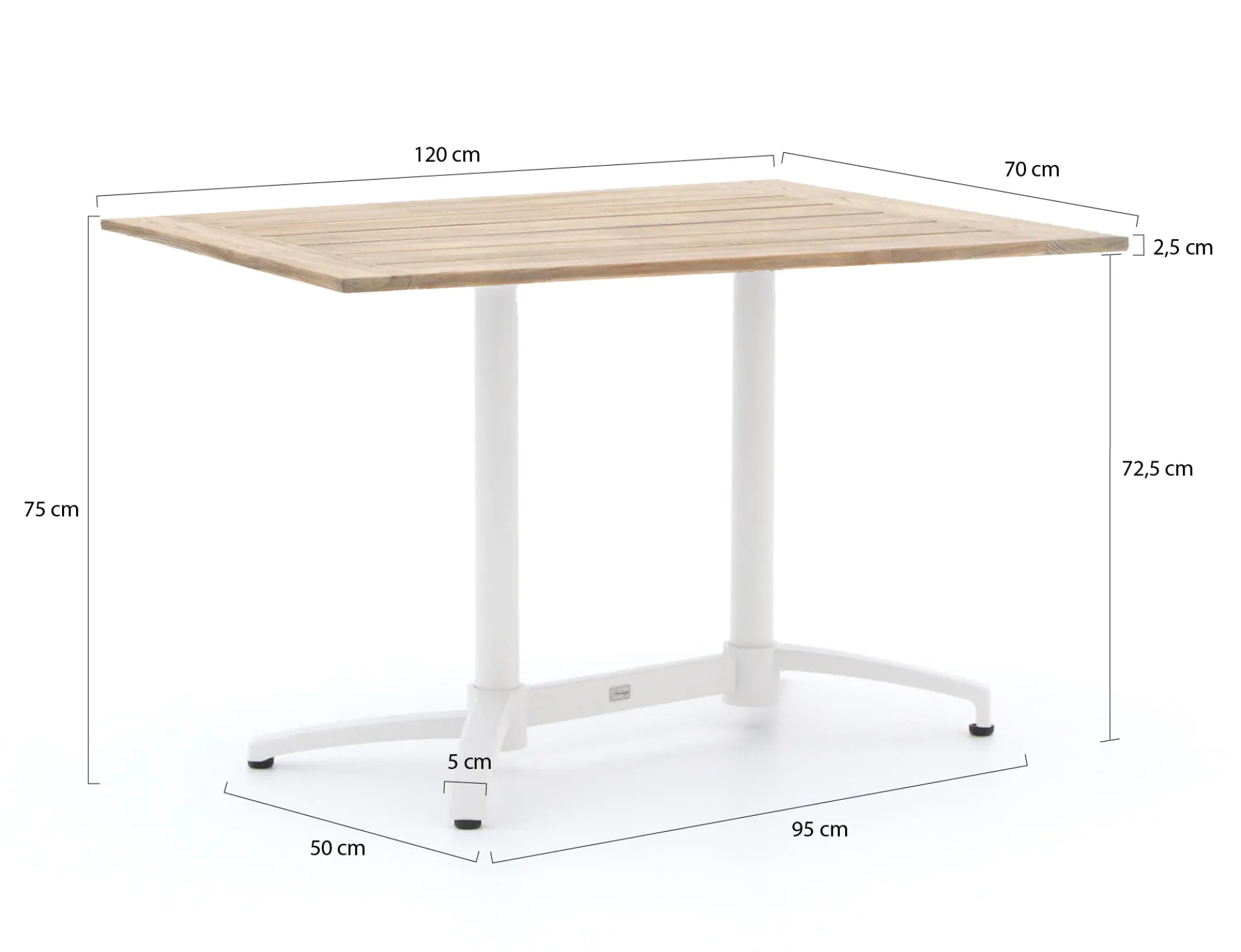 Bellagio Canzo klaptafel 120x70x75cm