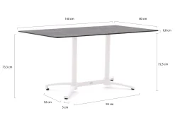 Bellagio Canzo klaptafel 140x80x73cm