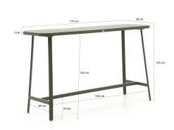 Bellagio Cino bartafel 175x58x105cm