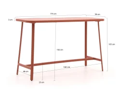 Bellagio Cino bartafel 175x58x105cm
