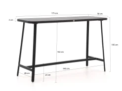 Bellagio Cino 175cm barset 5-delig stapelbaar