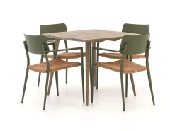 Bellagio Cino/ROUGH-K 90cm dining tuinset 5-delig stapelbaar