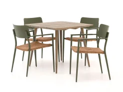Bellagio Cino/ROUGH-K 90cm dining tuinset 5-delig stapelbaar