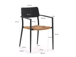 Bellagio Cino/Sora ø90cm dining tuinset 3-delig stapelbaar