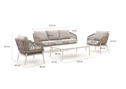 Bellagio Cupello stoel-bank loungeset 4-delig