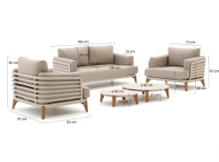 Bellagio Esenta stoel-bank loungeset 5-delig