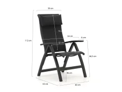 Bellagio Fermo/Fidenza ovaal 180cm dining tuinset 5-delig verstelbaar
