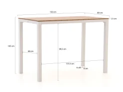 Bellagio Fidenza bartafel 150x80x105cm