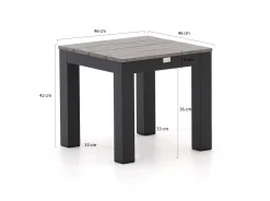 Bellagio Fidenza bijzet tuintafel 46x46x42cm