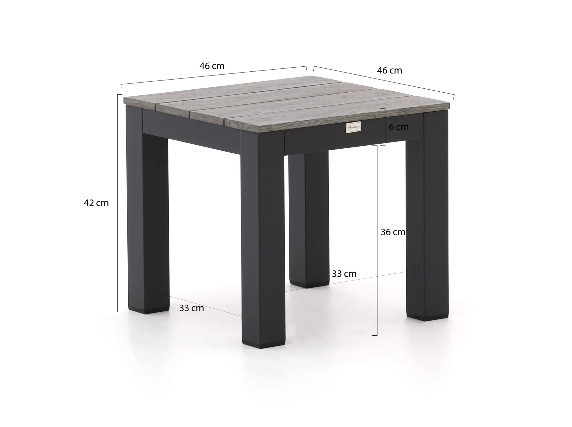 Bellagio Fidenza bijzet tuintafel 46x46x42cm