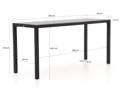 Bellagio Fidenza 220cm barset 7-delig