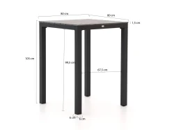 Bellagio Fidenza 80cm barset 5-delig