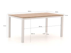 Bellagio Fidenza 160cm dining tuinset 5-delig stapelbaar