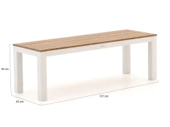 Bellagio Fidenza 160cm dining tuinset met bank 4-delig stapelbaar