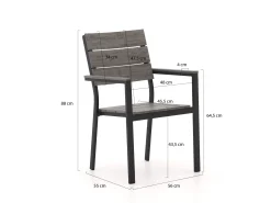 Bellagio Fidenza 220cm dining tuinset 7-delig stapelbaar