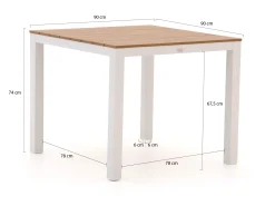Bellagio Fidenza dining tuintafel 90x90x75cm