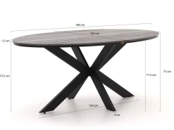 Bellagio Fidenza dining tuintafel ovaal 180x103cm