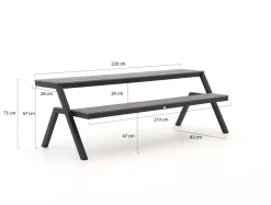Bellagio Fidenza picknicktafel balkon 220x85x75cm