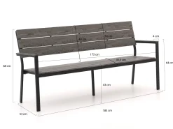 Bellagio Fidenza tuinbank 183cm