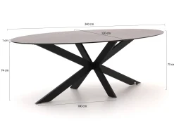 Bellagio Furato ellips dining tuintafel 240x120cm