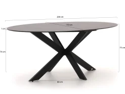Bellagio Furato ellips dining tuintafel 200x110cm