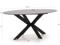 Bellagio Furato ellips dining tuintafel 200x110cm