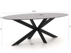 Bellagio Furato ellips dining tuintafel 240x120cm