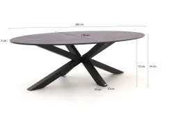 Bellagio Induno Ellips dining tuintafel 280x130cm