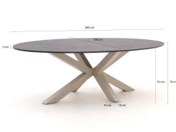Bellagio Induno Ellips dining tuintafel 280x130cm