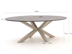 Bellagio Induno Ellips dining tuintafel 280x130cm