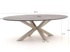 Bellagio Induno Ellips dining tuintafel 200x110cm