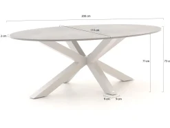 Bellagio Induno Ellips dining tuintafel 200x110cm
