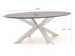 Bellagio Induno Ellips dining tuintafel 280x130cm