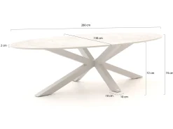 Bellagio Induno Ellips dining tuintafel 280x130cm