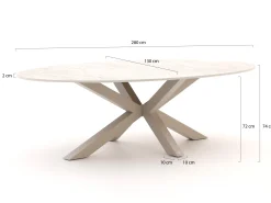 Bellagio Induno Ellips dining tuintafel 280x130cm