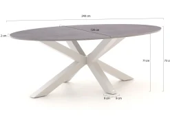 Bellagio Induno Ellips dining tuintafel 240x120cm